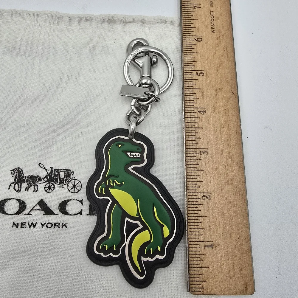 Coach Rexy, Green and Yellow Dinosaur Keychain/ Bag Charm - Picture 6 of 10